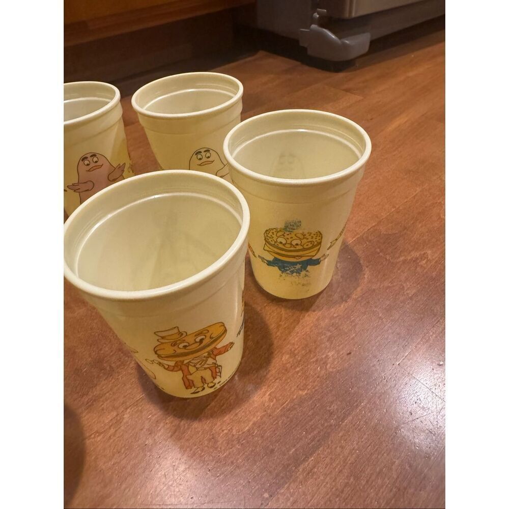 Vintage 1986 McDonald’s Plastic Cups Lot of 9 Ronald Grimace Mayor McCheese VTG - Picture 4 of 8